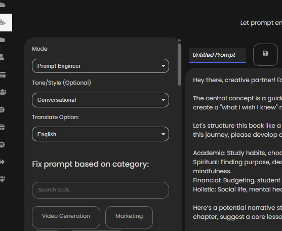 Prompt engineering tool